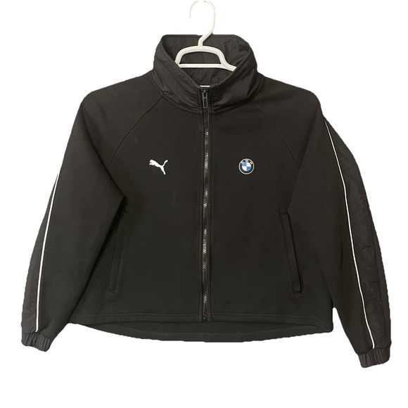 Puma X BMW Motorsport Full Zip Up Cropped Jacket Women's Size Medium Performance - Picture 1 of 7